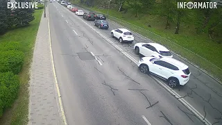 У Дніпрі на Січеславській Набережній Hyundai врізався у Lexus відео моменту ДТП