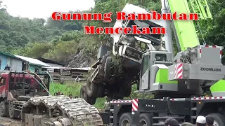 Gunung Rambutan Mencekam, Proses Evakuasi Truk Trailer yang 5 Hari Terperosok ke Dalam Jurang