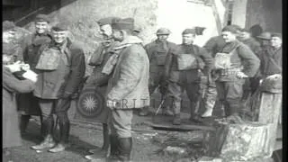 General Lutz Wahl receives the armistice news at the front and troops gather to r...HD Stock Footage