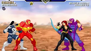 Iron Man (me) and Punisher vs Black Widow and Hawkeye MUGEN BATTLE