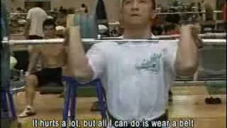 Chinese weightlifters training