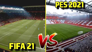 🔥 FIFA 21 vs PES 2021 - ALL Stadiums Comparison✅ Ft. Emirates, Old Trafford | Fujimarupes