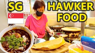 Street Food Singapore 2022! Old Airport Hawker Centre Food Tour - BEST CHEAP Singaporean Hawker Food