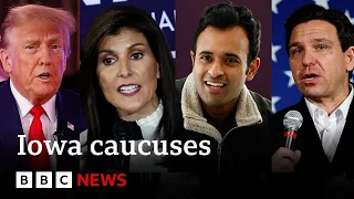 Iowa caucus: Republican rivals make last-ditch bids to cut Trump's lead | BBC News