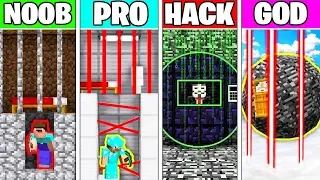 Minecraft Battle: PRISON ESCAPE CHALLENGE - NOOB vs PRO vs HACKER vs GOD ~ Minecraft Animation