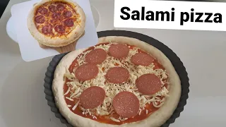 pizza Salami  بهترین طرز تهیه  پیتزایی خانگی آسان #salami pizza