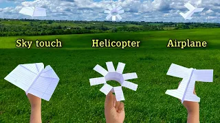 top 3 new flying plane, best paper flying helicopter toy, how to make best 3 paper plane,