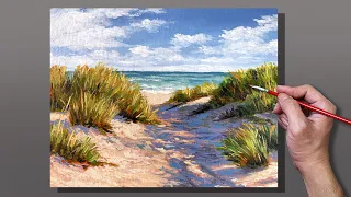 Acrylic Painting Beach Sand Dunes