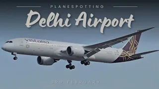 Delhi Airport Plane Spotting | 3rd February | Morning Rush Hour | Takeoff | Landing