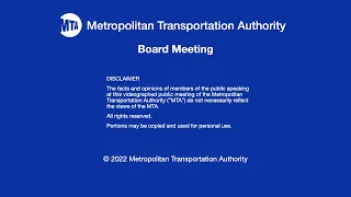 MTA Board Meeting - 3/30/2022