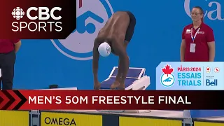 New Canadian record for Josh Liendo in men’s 50m freestyle at 2024 Olympic Swimming Trials