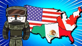 USA vs Canada vs Mexico - MILITARY WAR! (Minecraft)