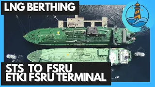 LNG Ship STS to FSRU Ship. Mooring Operation in Turkey. Life at Sea.