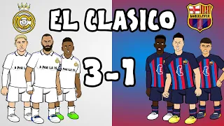 REAL MADRID 3-1 BARCELONA! (El Clasico Parody Goals Highlights 2022 Benzema Rodrygo Valverde)