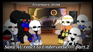 Sans AU react to Underverse 0.7 part.2 (⚠️ My AU ⚠️) • Errormare, DrInk