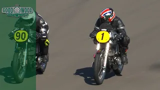 Twin Norton Manx bikes duel at Revival