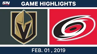 NHL Highlights | Golden Knights vs. Hurricanes - Feb. 1, 2019