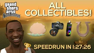 GTA San Andreas Speedrun - All Collectibles in 1:27:26 (Former World Record)