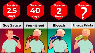 Comparison:How long could you survive by only drinking these Liquids!!