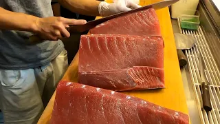 Perfectly Cutting of $10,000 Bluefin Tuna Sashimi OTORO  and Swordfish Sashimi