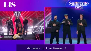 LIS Sanremo 2024 - Il Volo con Stef Burns cantano ‘Who wants to live forever’