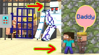 Monster School : Baby Herobrine Rescues Baby Villager's Dad - Part 1