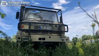 UNIMOG L1300 Expeditionsmobil Prototyp passt in einen Container