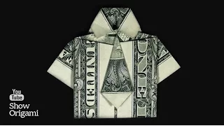 Origami shirt of the dollar How to make a shirt with a tie made of money.