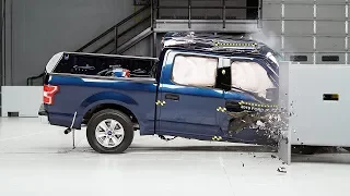 2019 Ford F-150 crew cab passenger-side small overlap IIHS crash test
