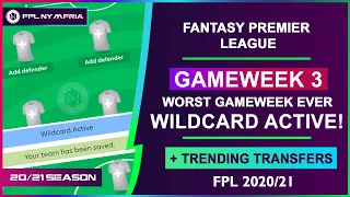 FPL: GAMEWEEK 3 | WILDCARD ACTIVE + MY DRAFT TEAM SELECTION! Fantasy Premier League Tips 2020/21