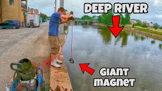 Giant Magnet VS Deep River - What Will I Find? (Magnet Fishing)