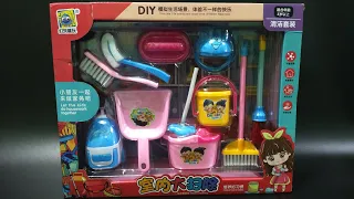 7 MINUTES SATISFYING WITH UNBOXING CUTE MINI HOUSE CLEANING PLAYSET TOY REVIEW VIDEO | ASMR NO MUSIC