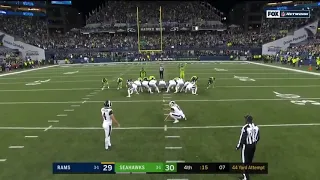 Greg Zuerlein misses game winning field goal attempt! Seahawks, Rams, TNF! NFL 2019