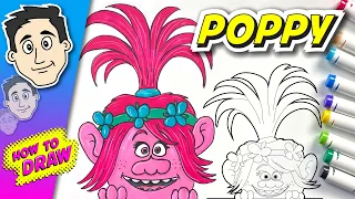 How to Draw POPPY from Trolls - Cute Easy Fun