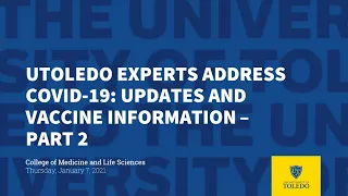 UToledo Experts Address COVID 19: Part 2