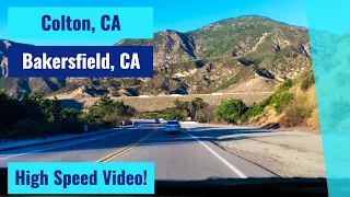 Colton, CA to Bakersfield, CA By Way Of Cajon Pass - High Speed Driving Video