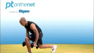 Lunge with Bent Over Row using Dumbbells
