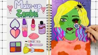 [✨paper diy✨] Enid's Zombie Makeup 💄💋 Paper Cosmetics 종이놀이 | ASMR Paper Craft