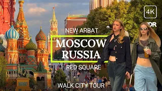 🔥How live in Russia? Moscow City Walk Tour: New Arbat to Red Square 4K HDR