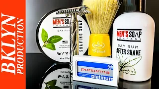 Shaving with Schöne Italian Double Edge Safety Razor, Men’s Soap Company, Omega Brush Personna Blade