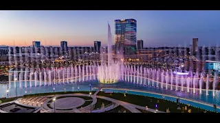 Tashkent City fountain showing in daytime