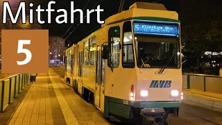 Straßenbahn Magdeburg | Mitfahrt | KT4D | Linie 5 | S-Bhf-Buckau/Puppentheater - City Carré