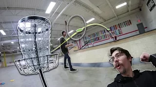 ULTIMATE INDOOR DISC GOLF TRICKSHOTS AND CAMERA HITS!
