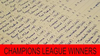 UEFA Champions League Winners (1993-2018)