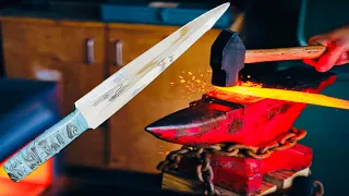 Knife Making || Making a Super Sharp Camel Kurbani Knife From Rusted Leaf Spring