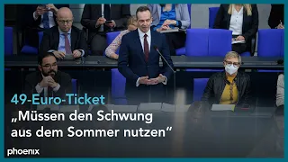 Bundestag: Regierungsbefragung mit Bundesverkehrsminister Volker Wissing