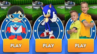 Sonic Dash vs RYAN'S WORLD Tag with Ryan vs Vlad & Niki Run Android Gameplay HD