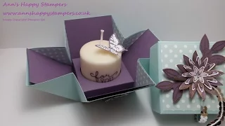 Exploding Box Card with Stamped Candle