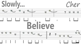 Cher - Believe (Slow) / Guitar Solo Tab+BackingTrack