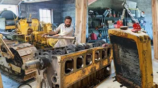 Repairing Caterpillar Bulldozer Diesel Engine ||  Rebuilding CAT Inline 6 Cylinder Diesel Engine